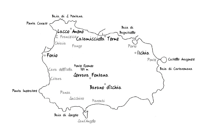 Landkarte der Insel Ischia